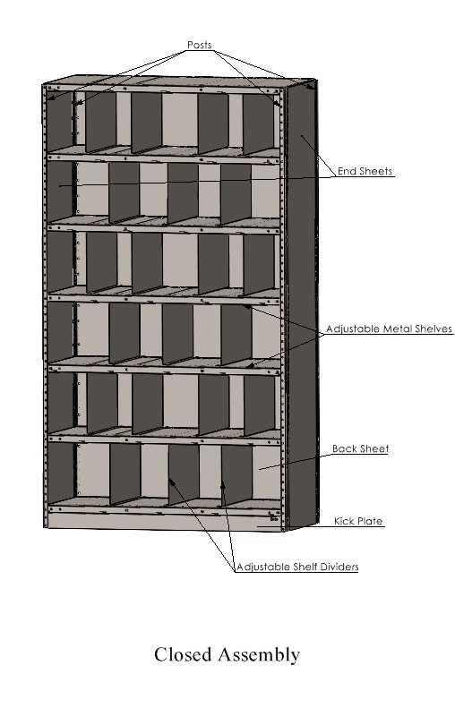 industrial metal shelving unit