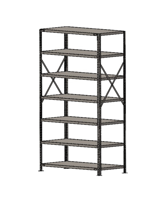 industrial metal shelving unit