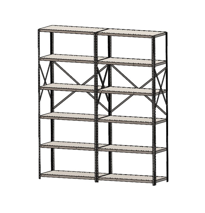 industrial metal shelving unit
