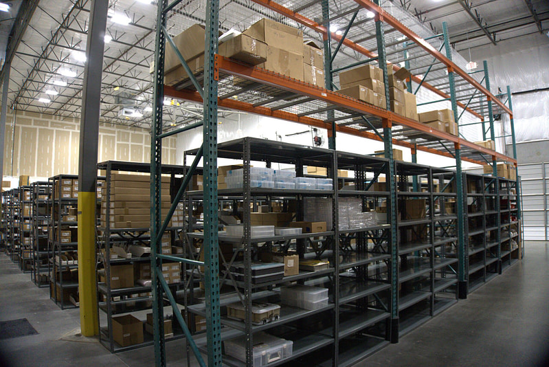 cantilever racks in warehouse
